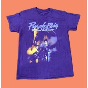 Prince Purple Rain Official Estate Concert T-Shirt Size Small Color Purple